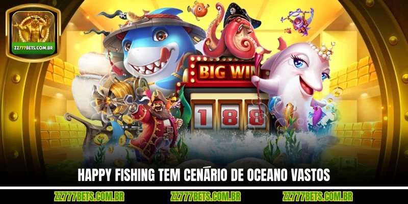 Happy Fishing Tem Cenário de Oceano Vastos